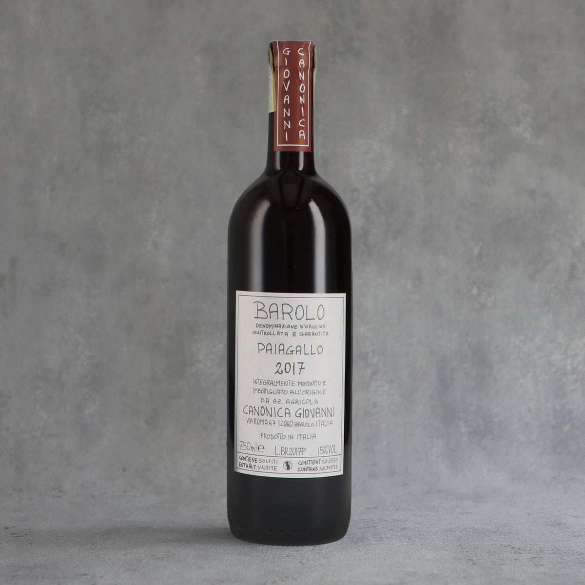 Giovanni Canonica Barolo Paiagallo 2017 750ml — Bottles Japan